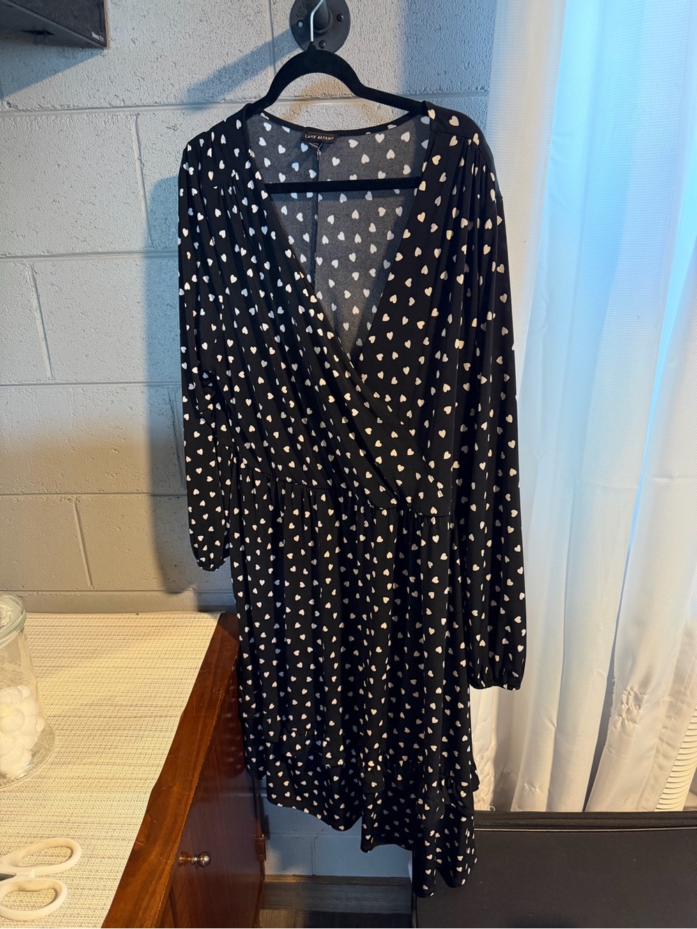Lane Bryant Black Dress with White Heart Print